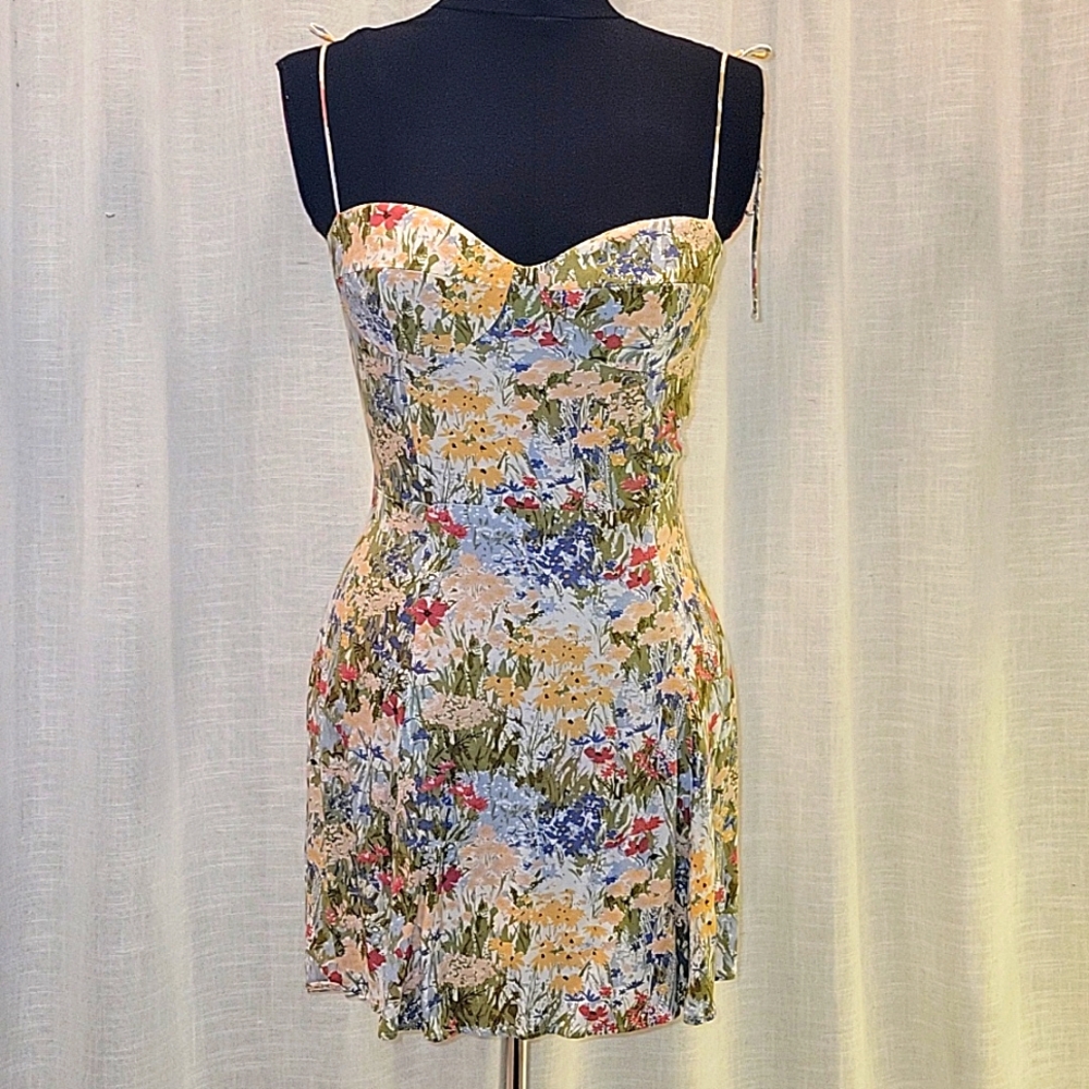 Reformation meadow print mini dress